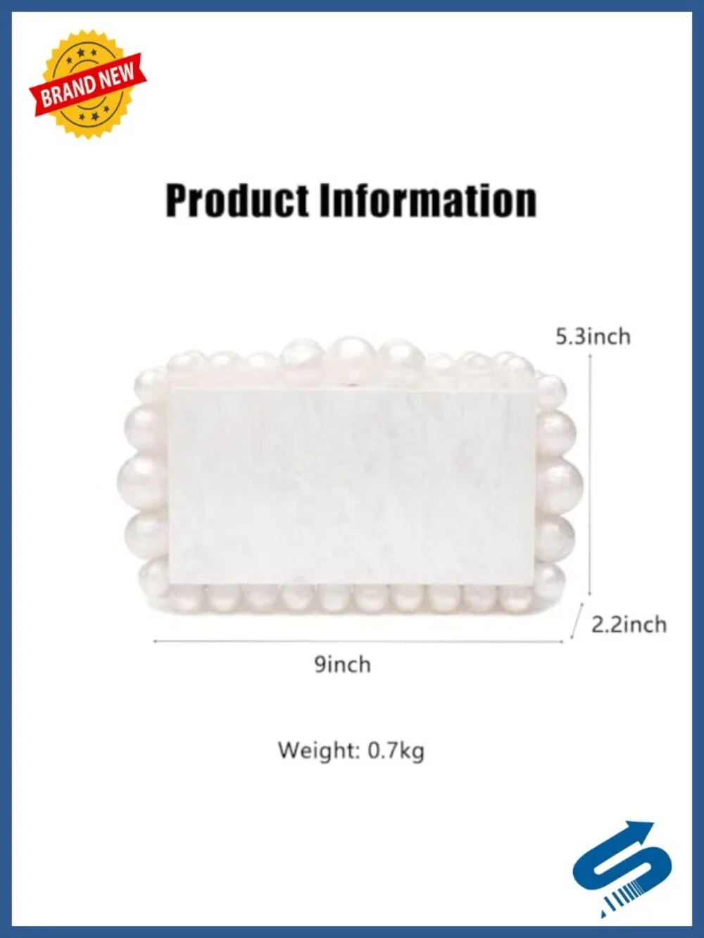 Acrylic Beaded Evening Clutch Marble Textured Retro Purse for Wedding Party Prom